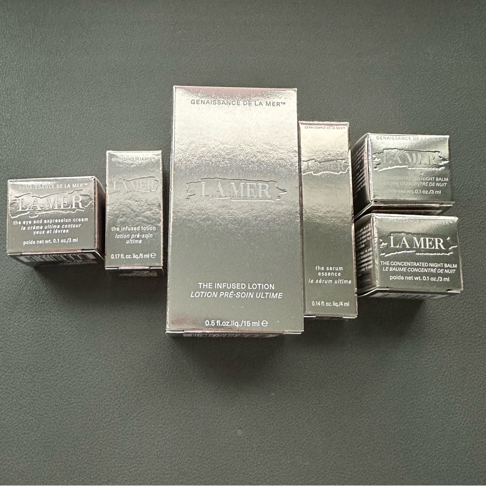 SOLD. La Mer 6 pcs Genaissance - Travel/Sample Sizes.  New in box.